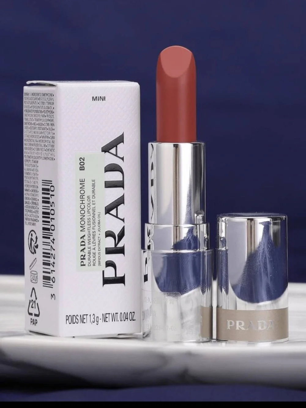 Prada Radiant High-Intensity Lipcolor B02 Soft Pink Brown